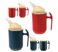 2 vasos con pico 3 en 1 para personas mayores, 400 ml, vasos con boquilla para personas mayores con asas, vasos a prueba de fugas, tazas para disfagia para el cuidado y cuidado de ancianos y pacientes