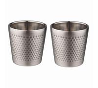 2 vasos de 300 ml, de pared, doble aislante, antideslizante, taza para bebidas calientes y frías de acero inoxidable 304 Multius para barbacoa, casa, oficina, fiestas, conducción, camping, regalos