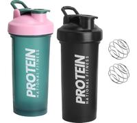 2 vasos de batido de proteínas de 700 ml con bola, indicador ML, a prueba de fugas, batidor de proteínas, agitador de proteínas, botella de gimnasio, botella de proteínas, batidora de proteínas, vaso