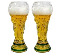 2 vasos de cerveza de la Copa del Mundo 2026, vasos de cerveza estilo trofeo para la Copa del Mundo 2026, vaso de pinta con diseño de trofeo, regalo para padres y hombres, fanáticos del fútbol