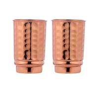 2 vasos de cobre Healthgoodseu martillados con tapa, Ayurveda Health Benefit de HealthGoodsEU