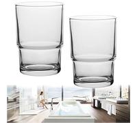2 Vasos de Cristal Transparente Esmerilado, para Cepillo de Dientes, de Repuesto, Universal Accesorios de Repuesto para Baños Cristal de Repuesto para Soporte para Cepillos de Dientes (Transparente)