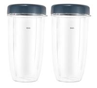 2 Vasos De Plástico For Licuadora Con Tapas De Repuesto (18 Oz, 24 Oz Y 32 Oz), Compatibles Con Nutri, Accesorios For Licuadoras De 600 W Y 900 W.(24oz)