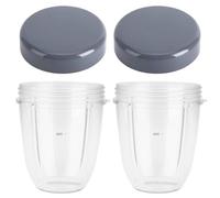 2 Vasos De Plástico For Licuadora Con Tapas De Repuesto (18 Oz, 24 Oz Y 32 Oz), Compatibles Con Nutri, Accesorios For Licuadoras De 600 W Y 900 W.(18oz)