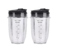 2 Vasos De Repuesto For Licuadora De 18 Oz Con Tapa, Compatibles Con Licuadoras Ninja, Auto IQ BL480, BL642, BL450, BL682, BL480, BL490, BL640 Y BL680.