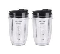 2 Vasos De Repuesto For Licuadora De 18 Oz Con Tapa, Compatibles Con Ninja, Auto IQ BL480, BL642, BL450, BL682, BL480, BL490, BL640 Y BL680.