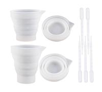 2 Vasos Medidores De Silicona, 5 Goteros, Vaso Medidor Plegable, Dispensador De Detergente, Vaso Dosificador Reutilizable, Vaso Medidor De Líquidos