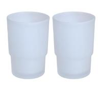 2 vasos para cepillos de dientes, vaso de cristal para cepillo de dientes, repuesto para montaje en pared, práctico para baño, hogar