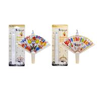 2 Vela De Cumpleaños De Fan Novedad,Vela De Cumpleaños Sor-presa De Fan,Vela De Deseos De Fan Velas De Cumpleaños Para-Pastel,Vela De Pastel De Cumpleaños De Fan Desplegable Automática