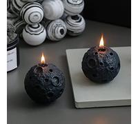 2 velas con forma de luna, 100 g de cera de soja decorativa Galaxy Series Scented Candle para mesa Photo Prop regalo de hombre, perfecto para meditación alivio del estrés, aumento del estado