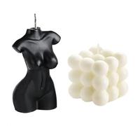 2 velas de burbuja, velas de cera de soja, vela en forma de cuerpo femenino, vela estética del hogar, vela perfumada vertida a mano,para decoración de habitaciones y regalos (negro blanco)
