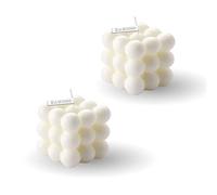2 velas de burbujas de color blanco para decoración del hogar, velas brillantes, velas de moda, hechas a mano, para dormitorio, baño, decoración estética abstracta