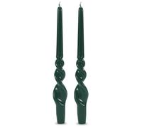 2 velas de candelabro voluta elaboración artesanal - verde oscuro - Altura 30 cm