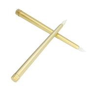 2 velas LED c¨®nicas sin llama que funcionan con pilas. para festivales. bodas. fiestas de cumplea?os (todo dorado pulverizado)