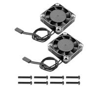 2 ventiladores de refrigeración de motor de 16000 rpm, ventiladores RC de aluminio de 8.5 V y 40 mm compatibles con escala 1:6 1:5 plateado y negro RC Car Turck, disipador de calor de motor de 40 mm y