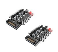 2 ventiladores de refrigeración de PC de 1 a 10 4 pines, adaptador divisor de extensión, concentrador, controlador de velocidad, placa base, controlador de temperatura PWM