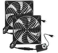 2 ventiladores extractores de aire de 120 mm, silenciosos DC12 V, mini ventilador axial con velocidad ajustable, potente ventilador de pared para cocina, baño, garaje, sótano, tienda de cultivo DIY