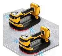 2 ventosas eléctricas 250kg compatibles con batería Dewalt 20V | Aspirador resistente con pantalla digital, inalámbrico para azulejos, vidrio, granito, metal y muebles grandes