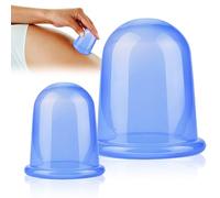 2 Ventose in Silicone per Massaggio Anticellulite,Coppette per Corpo e Viso,Riduzione Pelle a Buccia d'Arancia,Massaggiatore per Gambe, Glutei e Braccia,Facile da Usare e Lavare Azul
