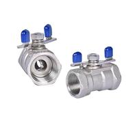 2 vías 304 mini válvula de bola mariposa acero inoxidable 316 1/4" 3/8" 1/2" 3/4" 1" rosca interna(304,1 Inch)