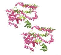 2 vides de glicinia artificiales para un hogar elegante y para decoración de bodas, 1 8 m cada una para hermosos arreglos florales (Fucsia)