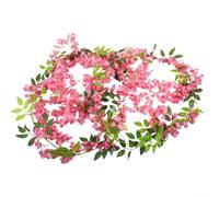 2 vides de glicinia artificiales para un hogar elegante y para decoración de bodas, 1 8 m cada una para hermosos arreglos florales (rosa oscuro)