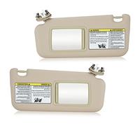 2 Viseras solares para Conductor y Pasajero para Toyota RAV4 (Techo con luz) 2006 2007 2008 2009 2010 2011 2012 2013, reemplaza 74320-42501-B2, 74310-42452-B2, Beige
