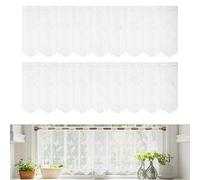 2 visillos, cortina de bistró semitransparente blanca, visillos modernos, cortinas, visillo con bordados semitransparente, cortina corta con flores para ventana de cocina y sala de estar, 45 * 144 cm