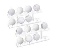 2 vitrinas acrílicas para pelotas de golf, estante de doble capa para colecciones, exhibición para el hogar y la oficina