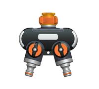2-Way Distributor, with Control Switch, 2 or 1 Way Water Flow Work Can Be Done at the Same Time Orange/Black