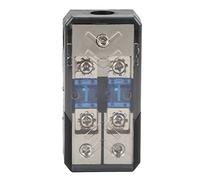 2 Way Holder Box In 2 out 60A Power Distribution Block For Car Yacht Stereo Amplifier with Transparent Cover Abs and Zinc Alloy Material 12V 24V Voltage Suitable For Multiple