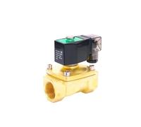 2 Way Pneumatic Brass 1 1/2" Water Solenoid Valve Zero Pressure Start AC220V Orifice 35mm Normal Close PU-40 With Plug Type(AC380V)