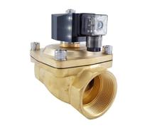 2 Way Pneumatic Brass 2 Inch Water Solenoid Valve Zero Pressure Start AC220V Orifice 50mm Normal Close PU-50 With Plug Type(AC380V)