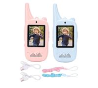 2 Way Video Radio Rechargeable Long Distance Walkie Talkie with Screen and HD Camera 1280x720 4 Voice Effects Auto Pairing Fast Charging for Outdoor Play Camping Travel