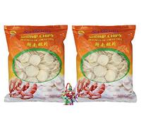 [ 2 x 1 kg] SA GIANG Galletas para gambas, no horneadas, Kroepoek # Y2 + un pequeño colgante de la suerte gratis