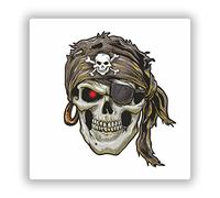 2 x 10 cm/100 mm Pirata Skull Pegatinas de vinilo de terror, terror, Halloween espeluznante #7693