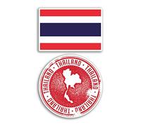 2 x 10 cm de ancho Tailandia pegatinas de vinilo - mapa tailandés vacaciones aventura viaje país scrapbooking regalo #78681