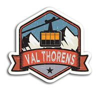 2 x 10 cm de esquí Val Thorens Francia Pegatinas de Vinilo - Etiqueta de Equipaje portátil # 19518 (10 cm de Ancho)