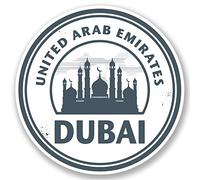 2 x 10 cm Emiratos Árabes Unidos de vinilo diseño Dubai iPad ordenador portátil coche viaje equipaje etiqueta regalo # 5110