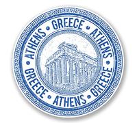 2 x 10 cm Grecia Atenas Pegatinas de vinilo para ordenador portátil, iPad, bandera de viaje, equipaje, etiqueta # 5590 - 10 cm x 10 cm