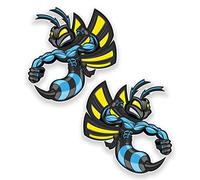 2 x 10 cm Hornet Wasp Pegatina de vinilo Casco de bicicleta Cool para ordenador portátil Caja de herramientas # 9318 - 9.4cm ancho x 10cm alto