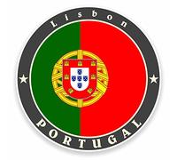 2 x 10 cm Lisboa Portugal Pegatina Coche Bicicleta para Portátil Tarjeta Bandera de Viaje Equipaje # 9520 - 10cm ancho x 10cm alto