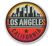 2 x 10 cm Los Angeles California USA vinilo adhesivo de viaje equipaje etiqueta # 6496