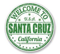 2 x 10 cm Santa Cruz vinilo etiqueta equipaje viaje etiqueta California USA Fun #5740 (10 cm x 10 cm)