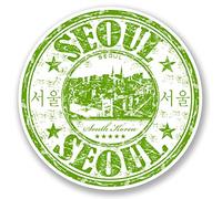 2 x 10 cm Seoul Corea del Sur de vinilo de viaje equipaje ordenador portátil # 5811