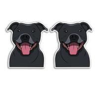 2 x 10 cm Staffy Dog Pegatinas de vinilo - Azul Staffordshire Bull Terrier Perros Cachorro Animal Mascotas Staffie Equipaje Negro Scrapbook Sticker #81098