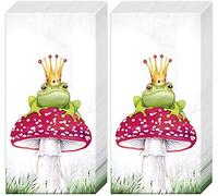 2 x 10 pañuelos de papel con diseño de príncipe rana en agárico de mosca | Niños | Animales | Regalo