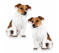 2 x 10cm Cute Jack Russell Vinyl Stickers Decals Laptop Car Bike Dog Gift #9644