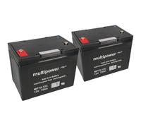 2 X 12V 75Ah BATERÍA AGM DE PLOMO Para Scooter Invacare Comet Pro 15 Km