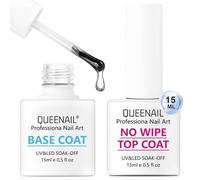 2 x 15ml Base y Top Coat Semipermanente, Base Coat y Top Coat No Wipe, Uñas en Gel UV LED Gel, Set de manicura para usar en salones de manicura o para crear su propia manicura en casa